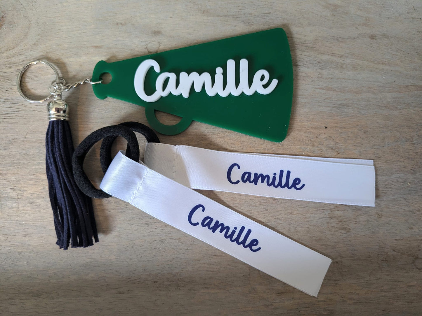 Cheer Bag Tags | Green & Navy