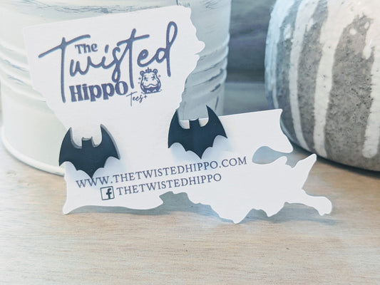 Bat Studs | Halloween Earrings | Handmade Acrylic | Hypoallergenic