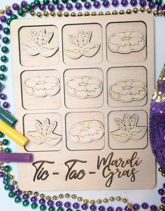 Mardi Gras Tic Tac Toe Board | Paint Your Own