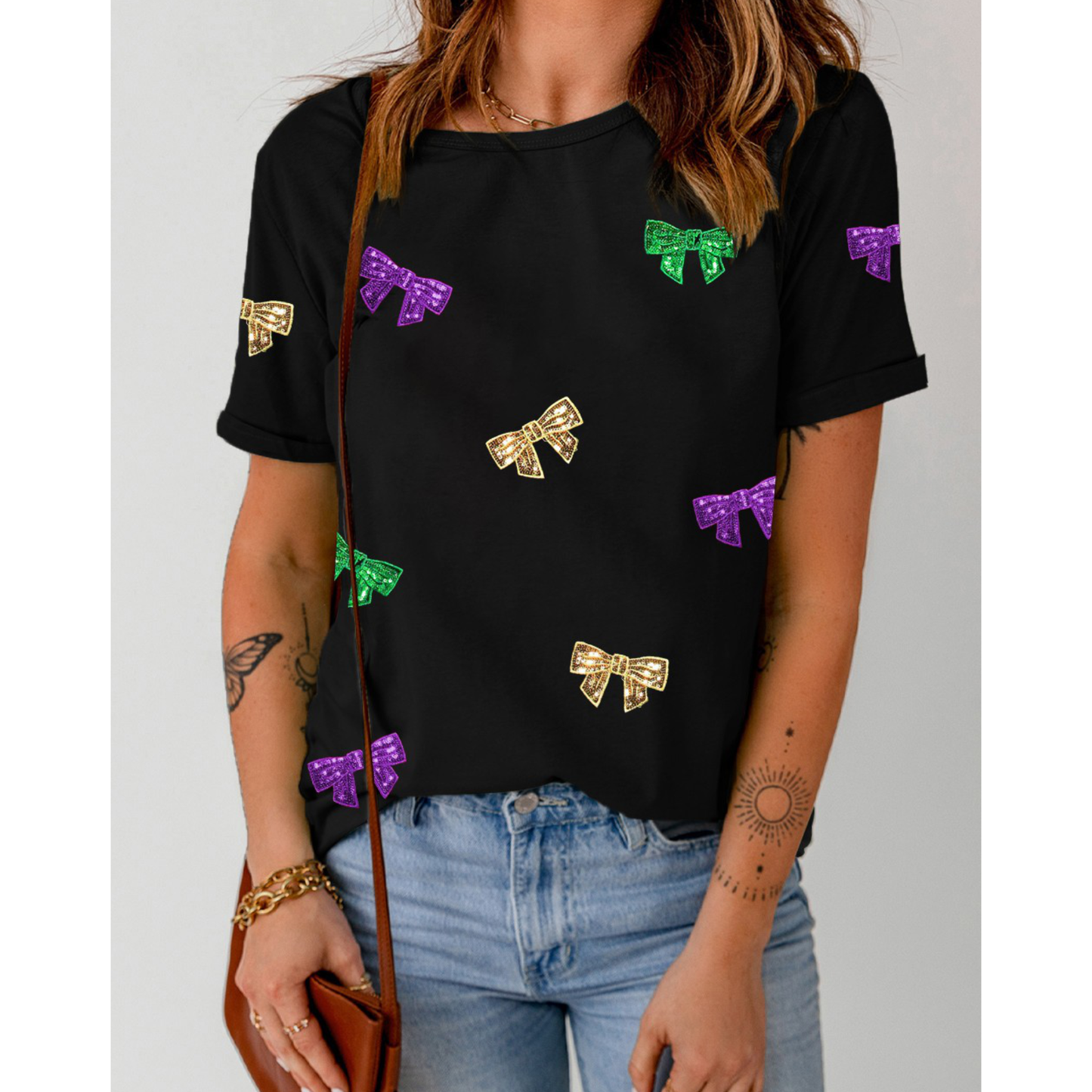 Coquette Sequin Bows | Mardi Gras | Tee