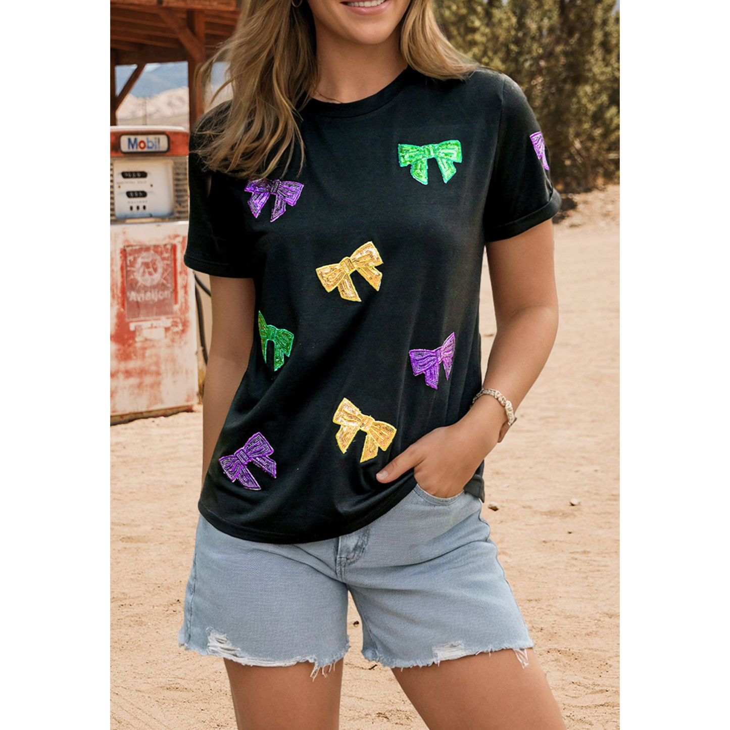 Coquette Sequin Bows | Mardi Gras | Tee