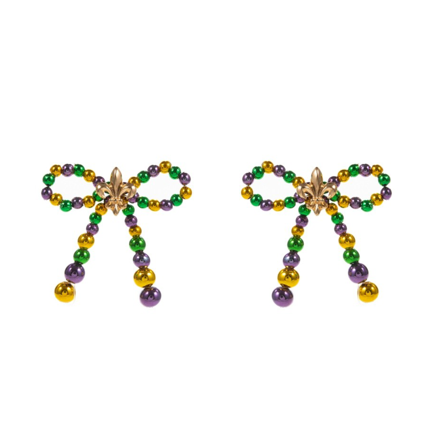 Coquette Bow Mard Gras Earrings | Hypoallergenic |