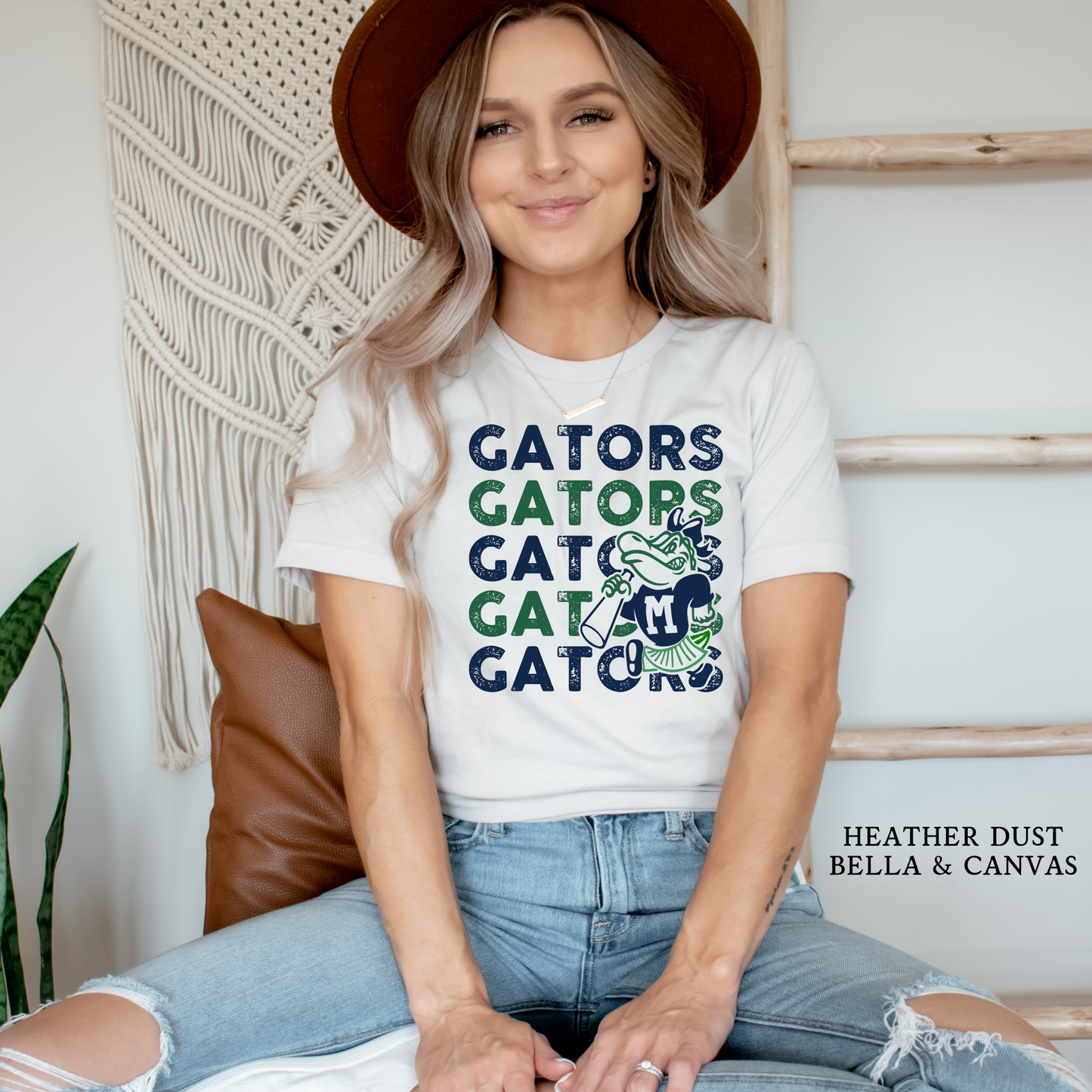 CHEER | MYB Gators with CHEER MEGAPHONE Mascot | Madisonville Youth Boosters | Adult T-shirt