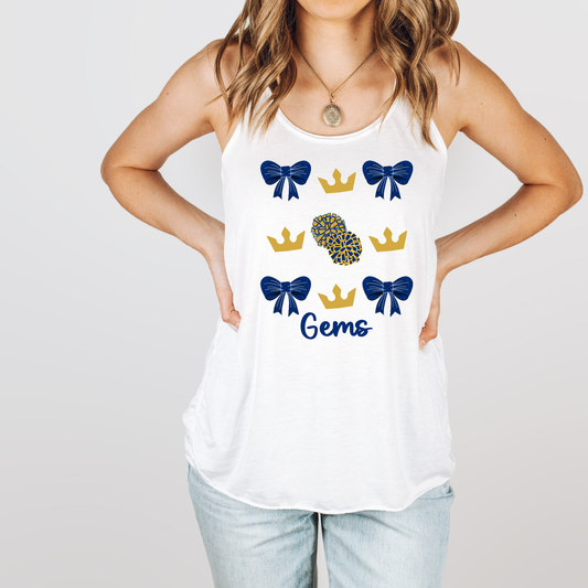 Coquette Bow Cheer | Cheerleading | GEMS | Racerback Tank