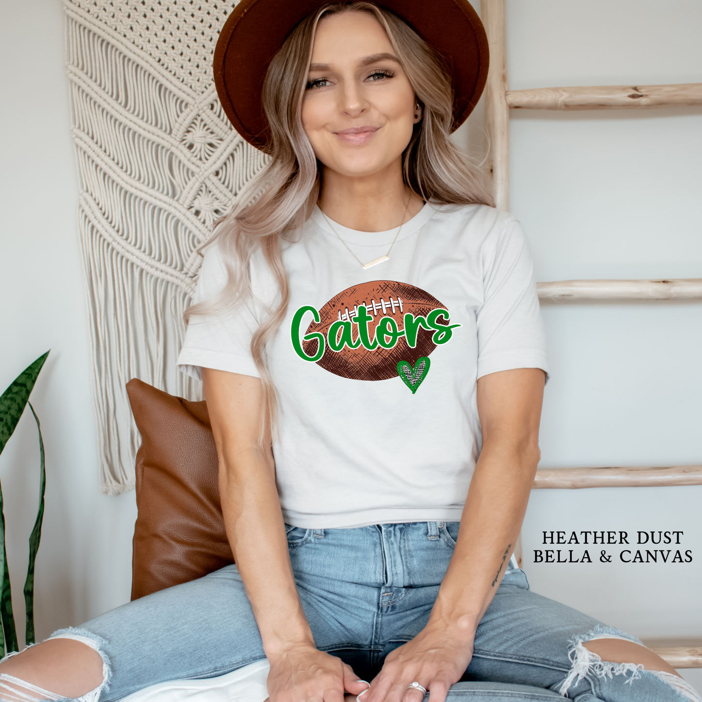 Gators Football | Alligator Skin Heart | Madisonville Youth Boosters | Adult T-shirt