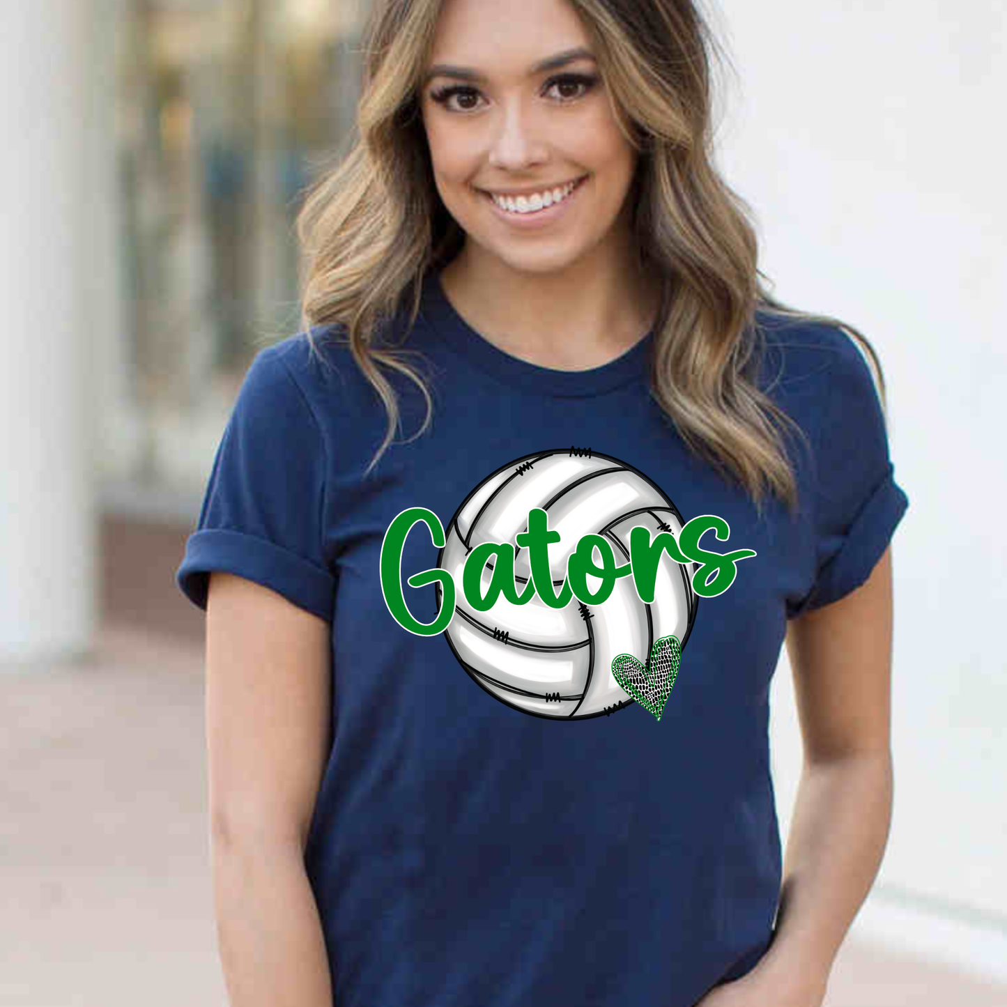 Gators Volleyball | Alligator Skin Heart | Madisonville Youth Boosters | Adult T-shirt