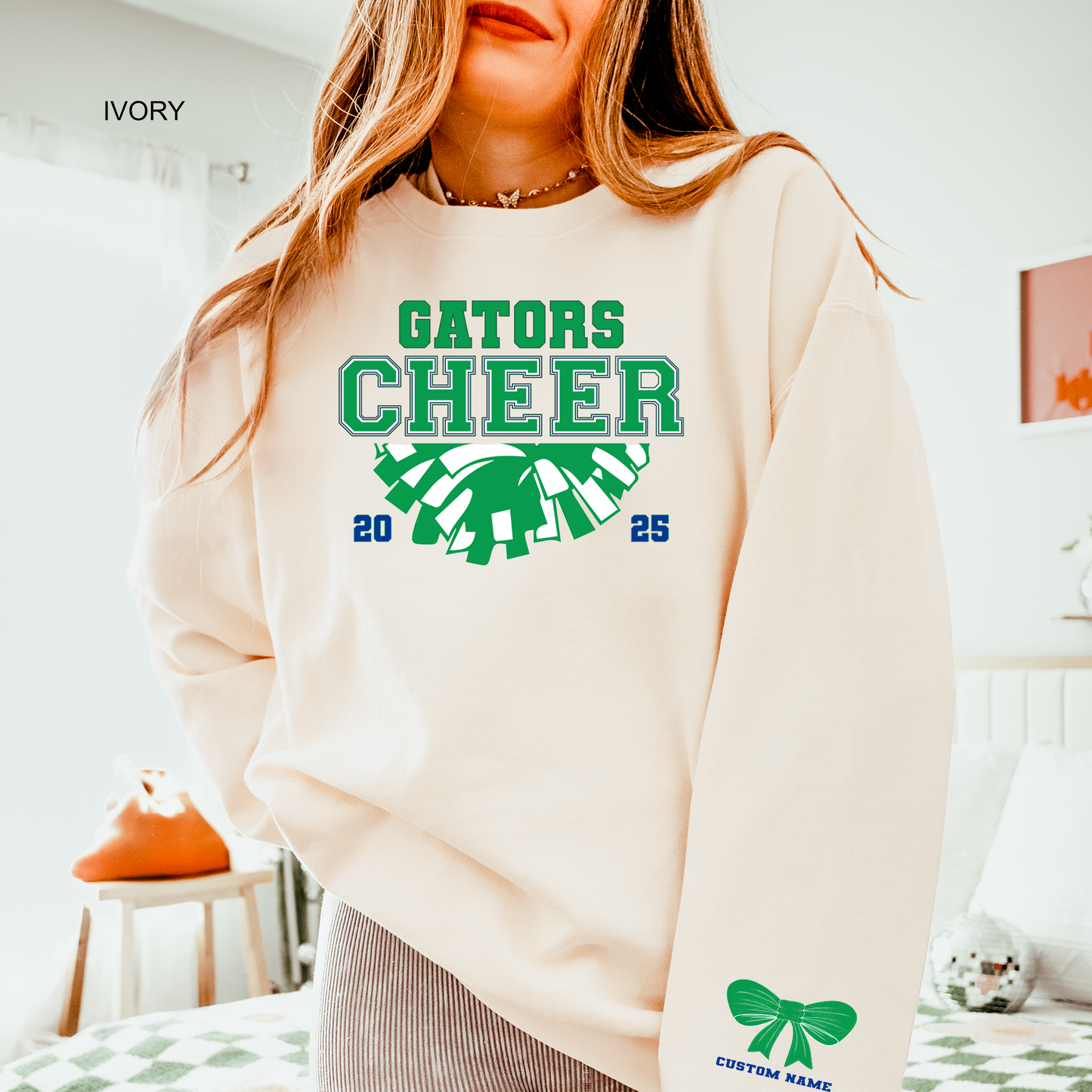 Gators Cheer | Custom Sleeve Name | Comfort Color Sweatshirt