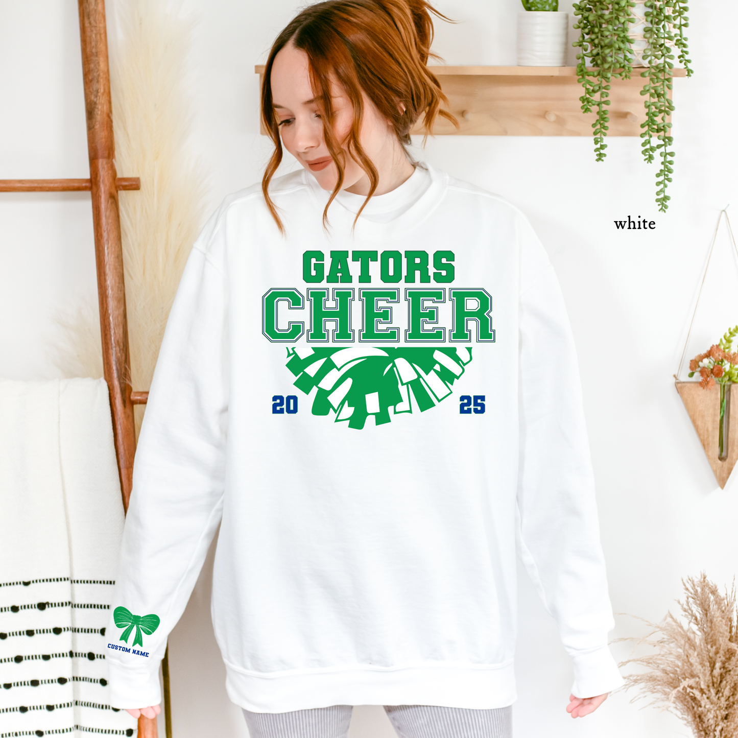 Gators Cheer | Custom Sleeve Name | Comfort Color Sweatshirt