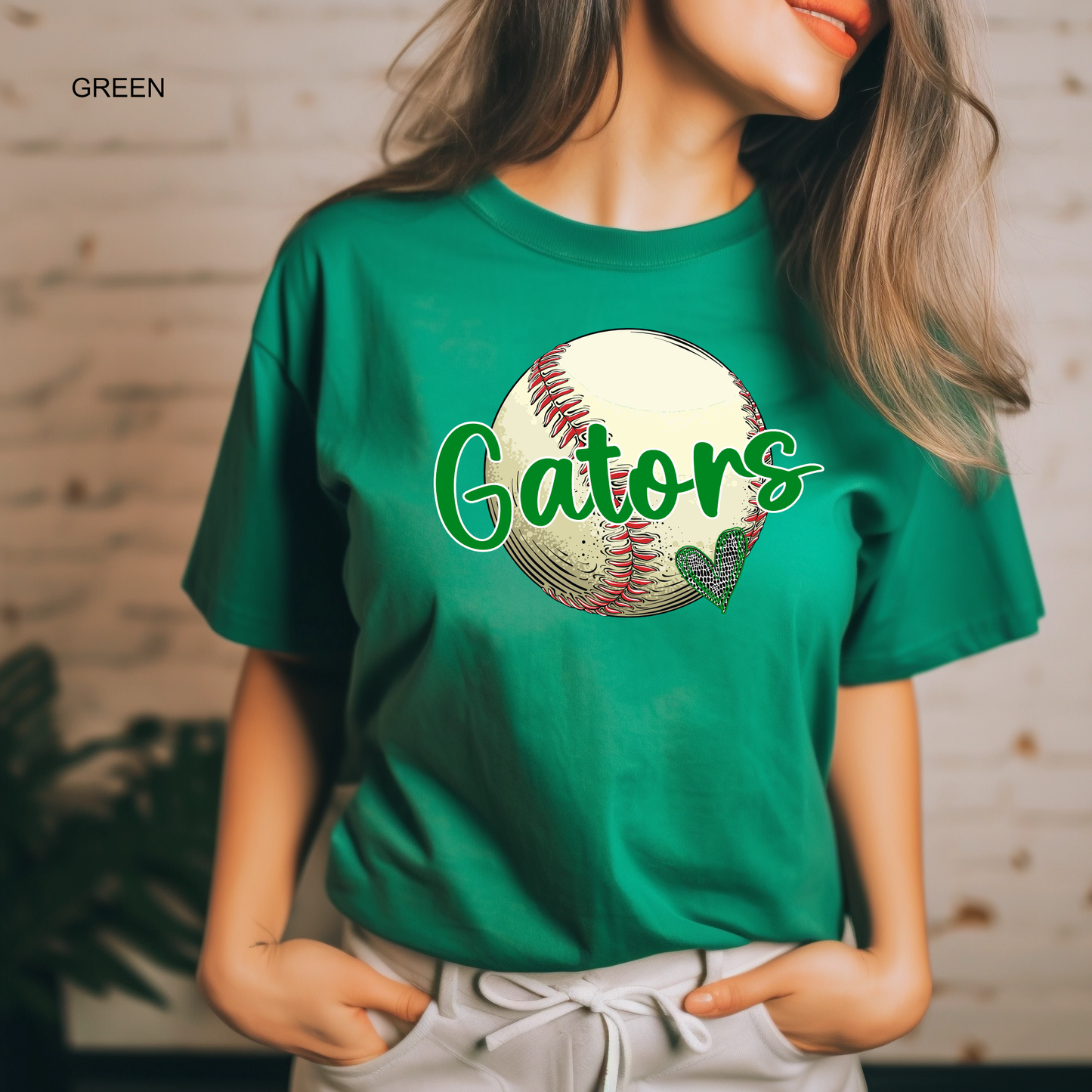 Gators Baseball | Alligator Skin Heart | Madisonville Youth Boosters | Adult T-shirt