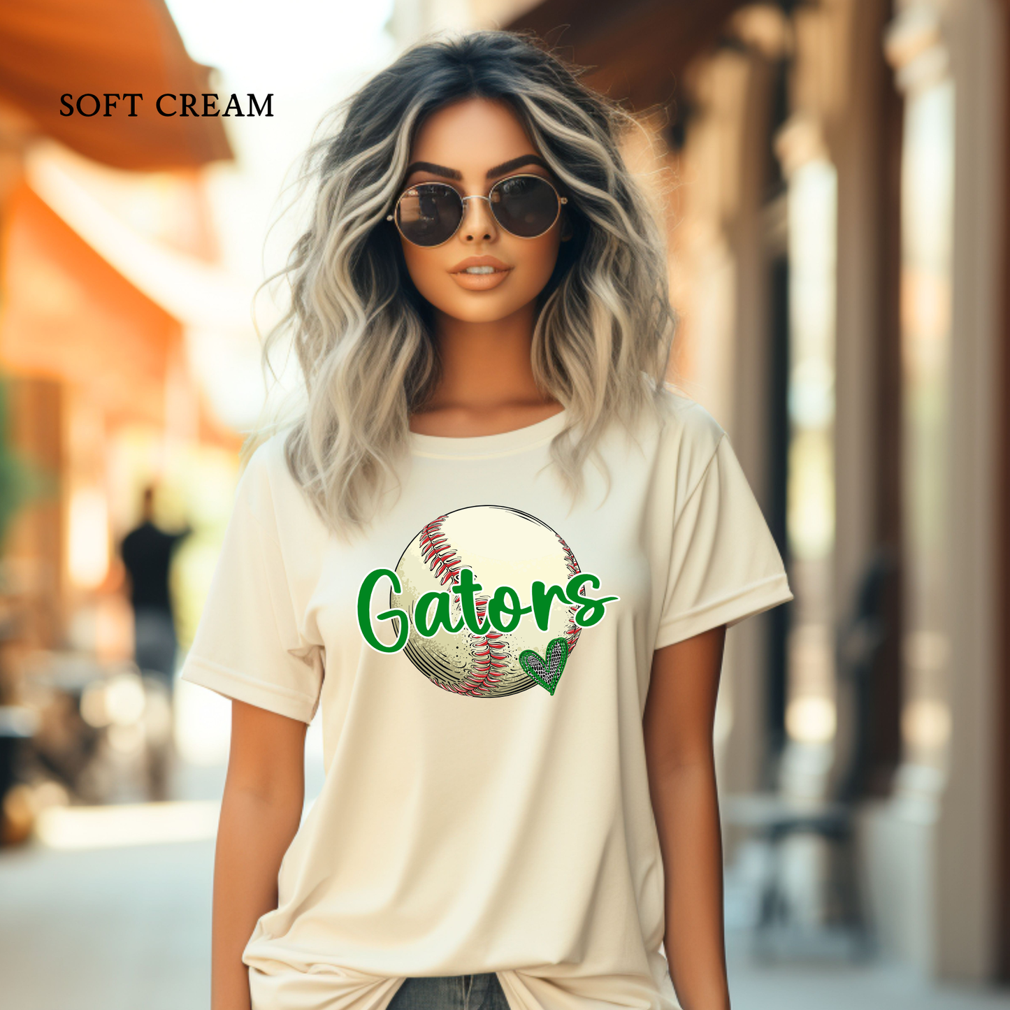 Gators Baseball | Alligator Skin Heart | Madisonville Youth Boosters | Adult T-shirt