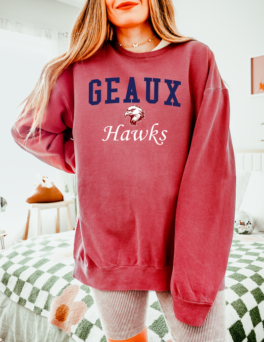 Geaux Hawks Sweatshirt | Archbishop Hannan | Hawks | Hannan High | Custom School Spirit Wear