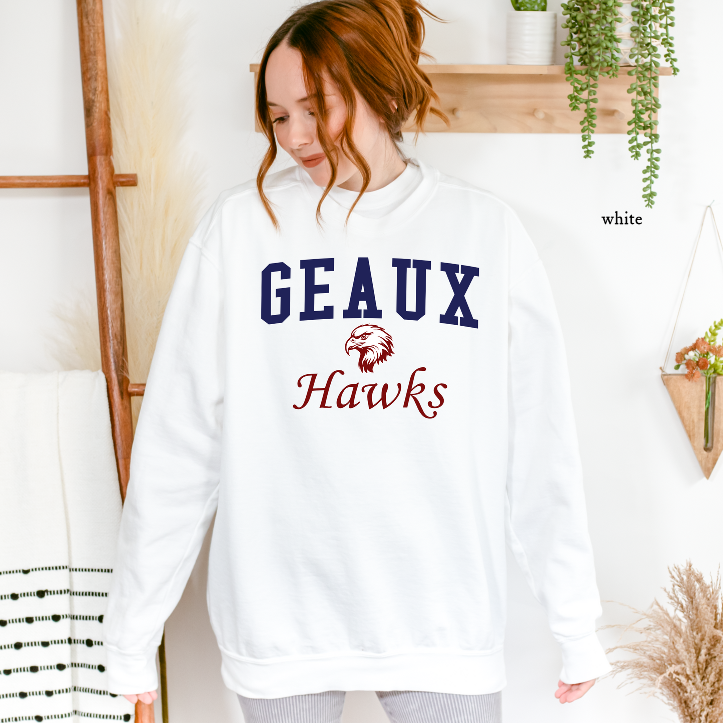 Geaux Hawks Sweatshirt | Archbishop Hannan | Hawks | Hannan High | Custom School Spirit Wear