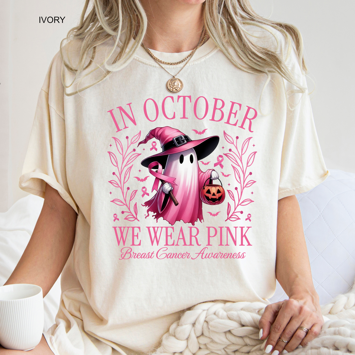 Ghost We Wear Pink in October | Halloween | Breast Cancer Awareness | Breast Cancer Survivor