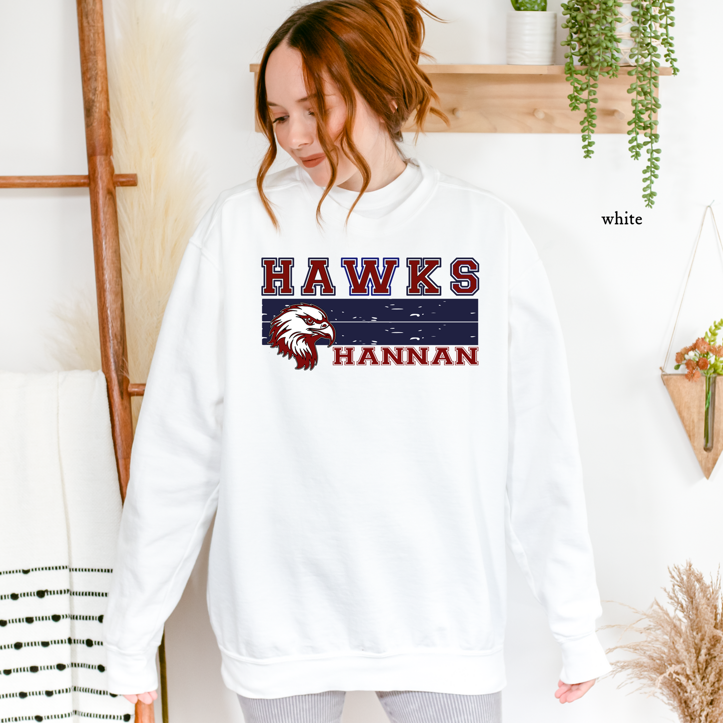 Grunge Bars | Archbishop Hannan | Hawks | Hannan High | Comfort Colors Sweatshirt | Custom School Spiritwear