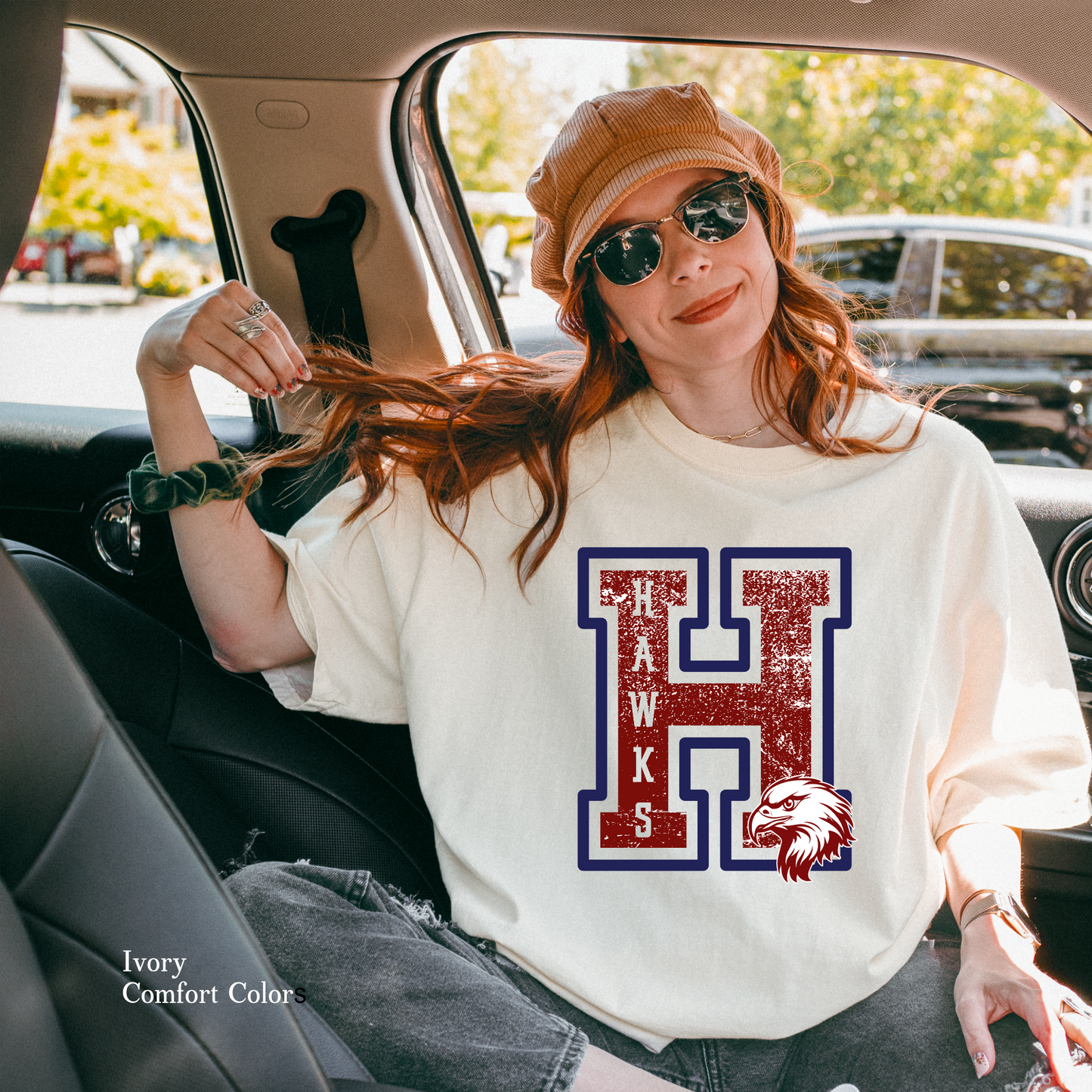 Grunge Varsity H Tee | Archbishop Hannan | Hawks | Hannan High | Custom School Spirit Wear