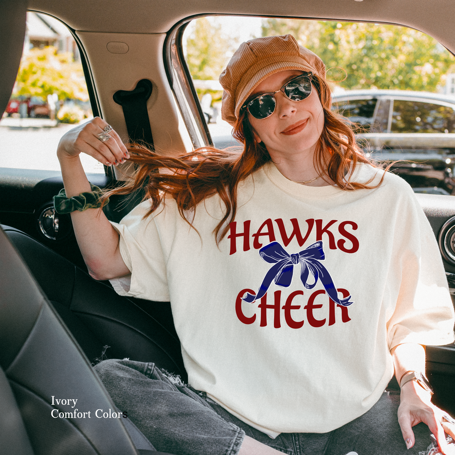 Hawks Cheer Tee | Coquette Bow | Archbishop Hannan | Hawks | Hannan High | Custom School Spirit Wear