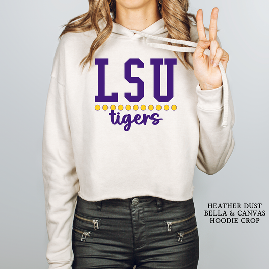 LSU Tigers | Game Day | College | Adult Crop Top Hoodie