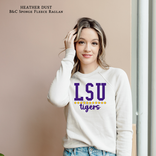 LSU Tigers | Game Day | Raglan Bella & Canvas Sweatshirt