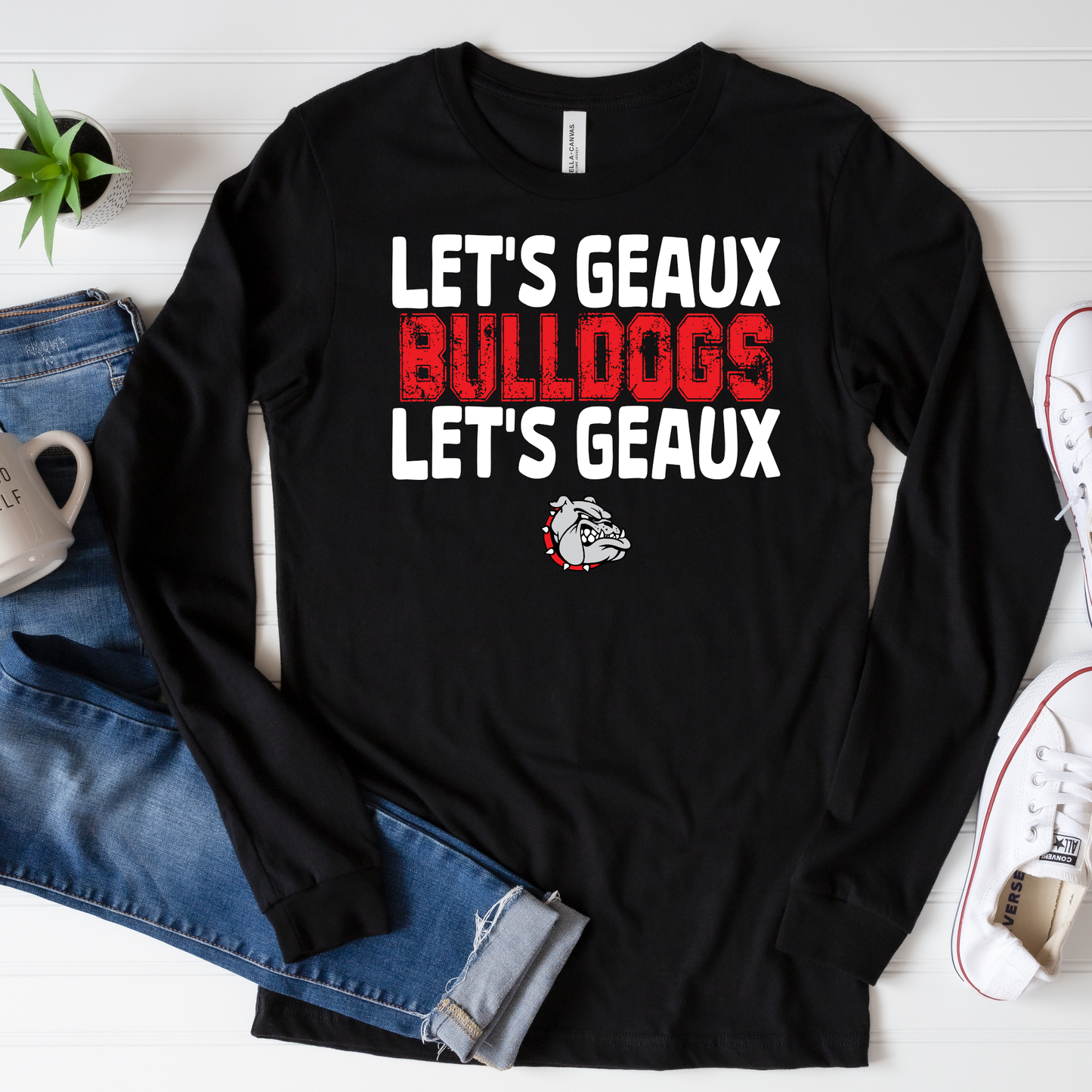 Let's Geaux, Bulldogs Let's Geaux | Fontainebleau High | Bulldogs| Dawgs | B&C Long Sleeve