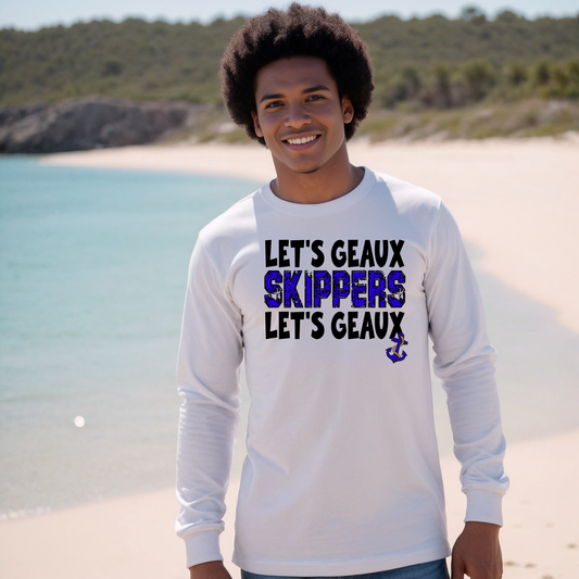 Let's Geaux, Skippers, Let's Geaux | Mandeville High | Skippers | B&C Long Sleeve