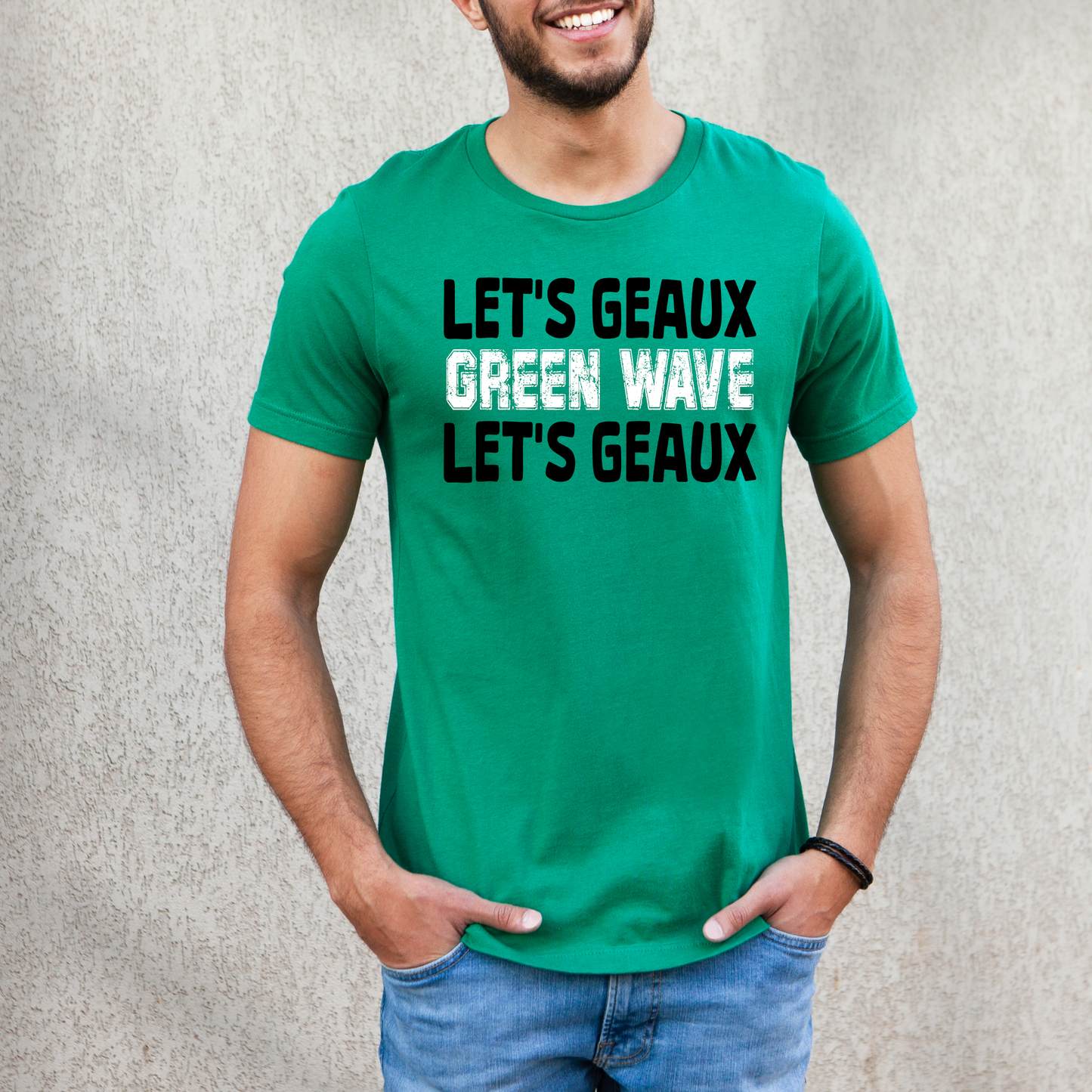 Let's Geaux Green Wave | Ponchatoula High | Green Wave | Short Sleeve