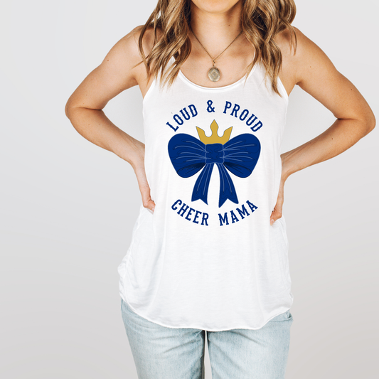 Loud & Proud Cheer Mom | Cheerleading | GEMS | Racerback Tank