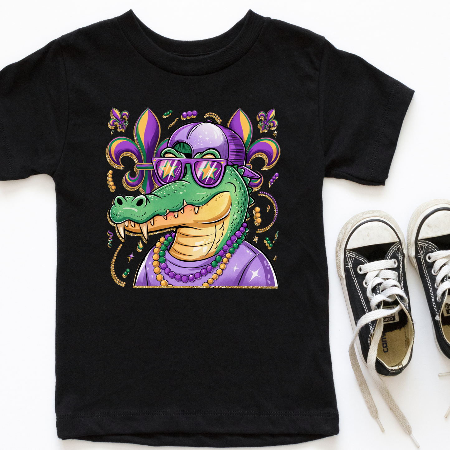 Youth Alligator Mardi Gras Tee