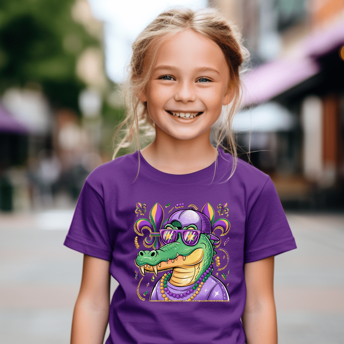 Youth Alligator Mardi Gras Tee