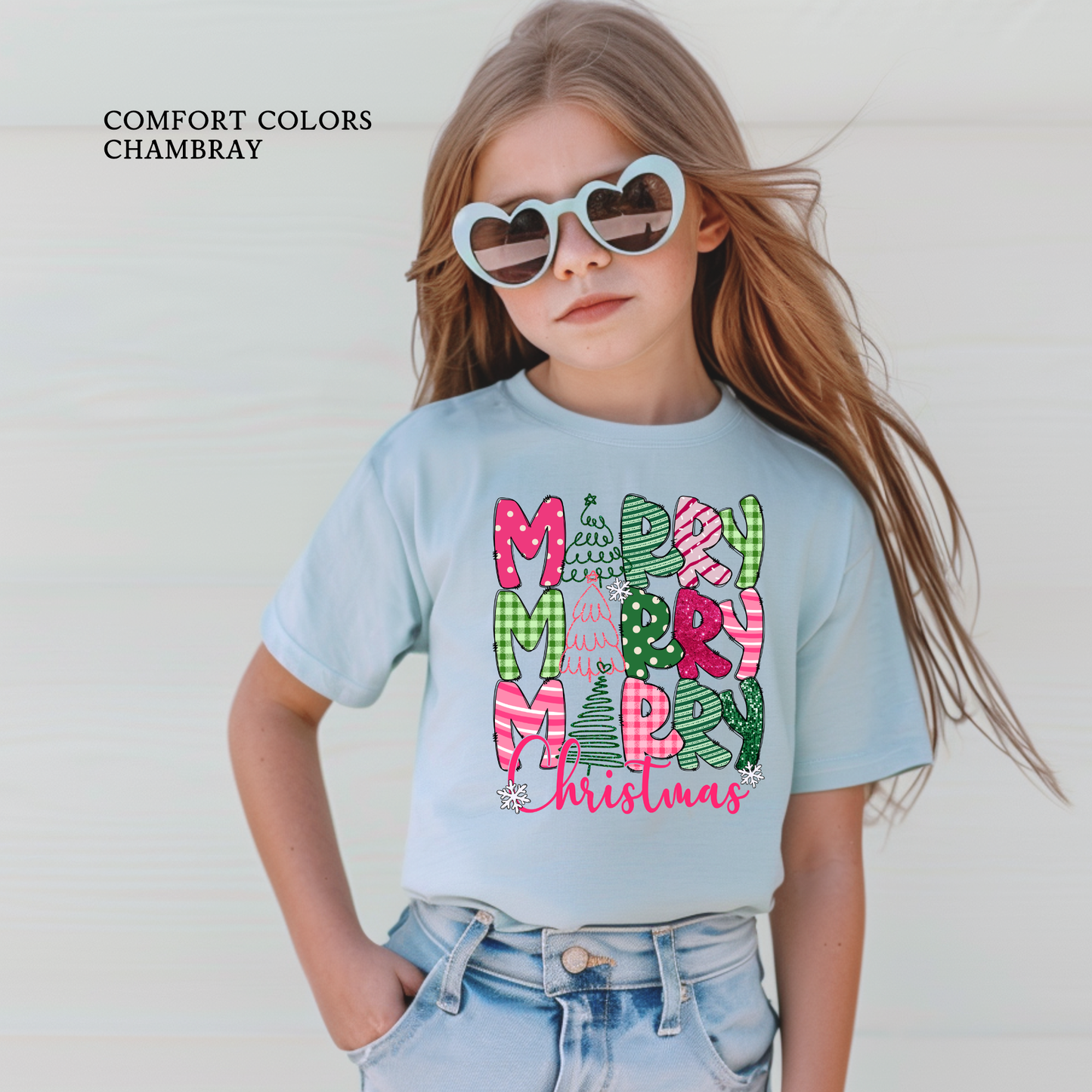 Merry Merry Christmas | Christmas Tee | Holiday Shirt| Comfort Colors Youth T-shirt |