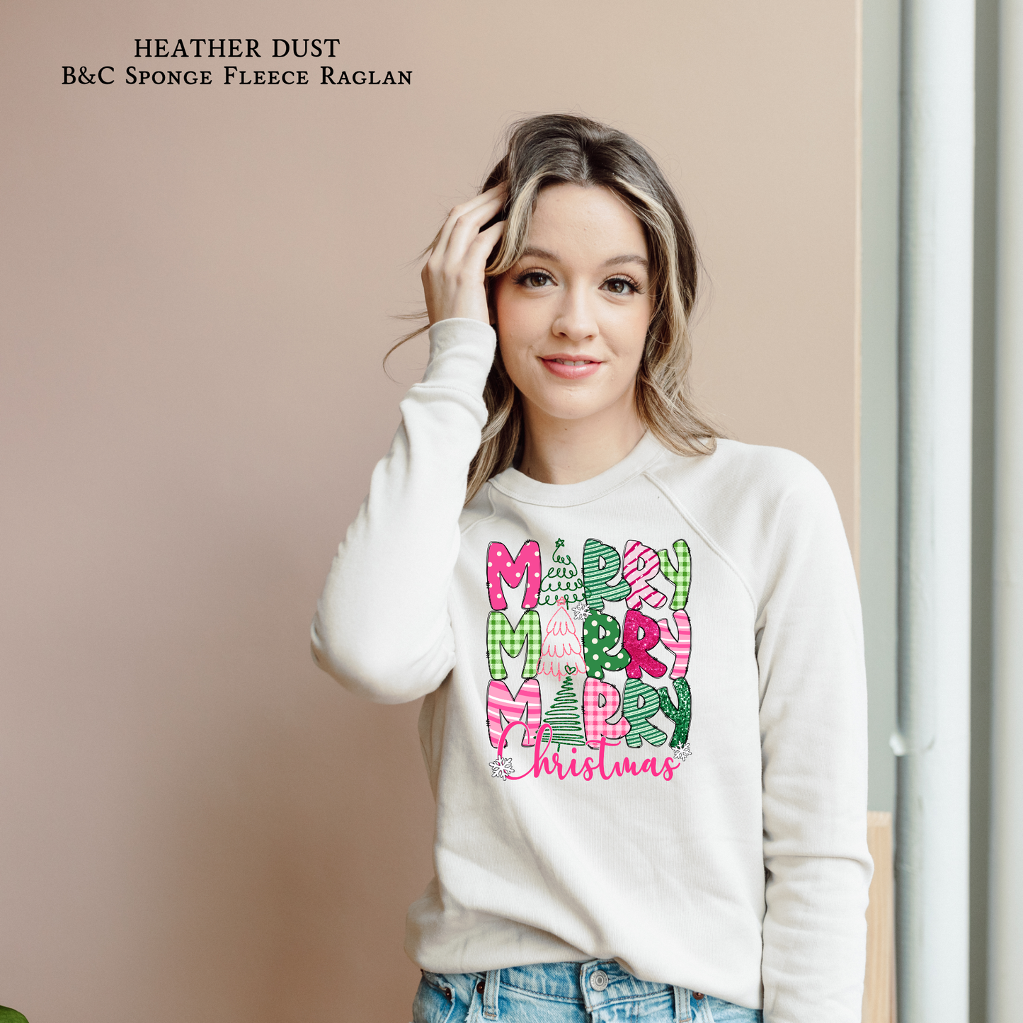 Merry Merry Christmas| Raglan Bella & Canvas Sweatshirt