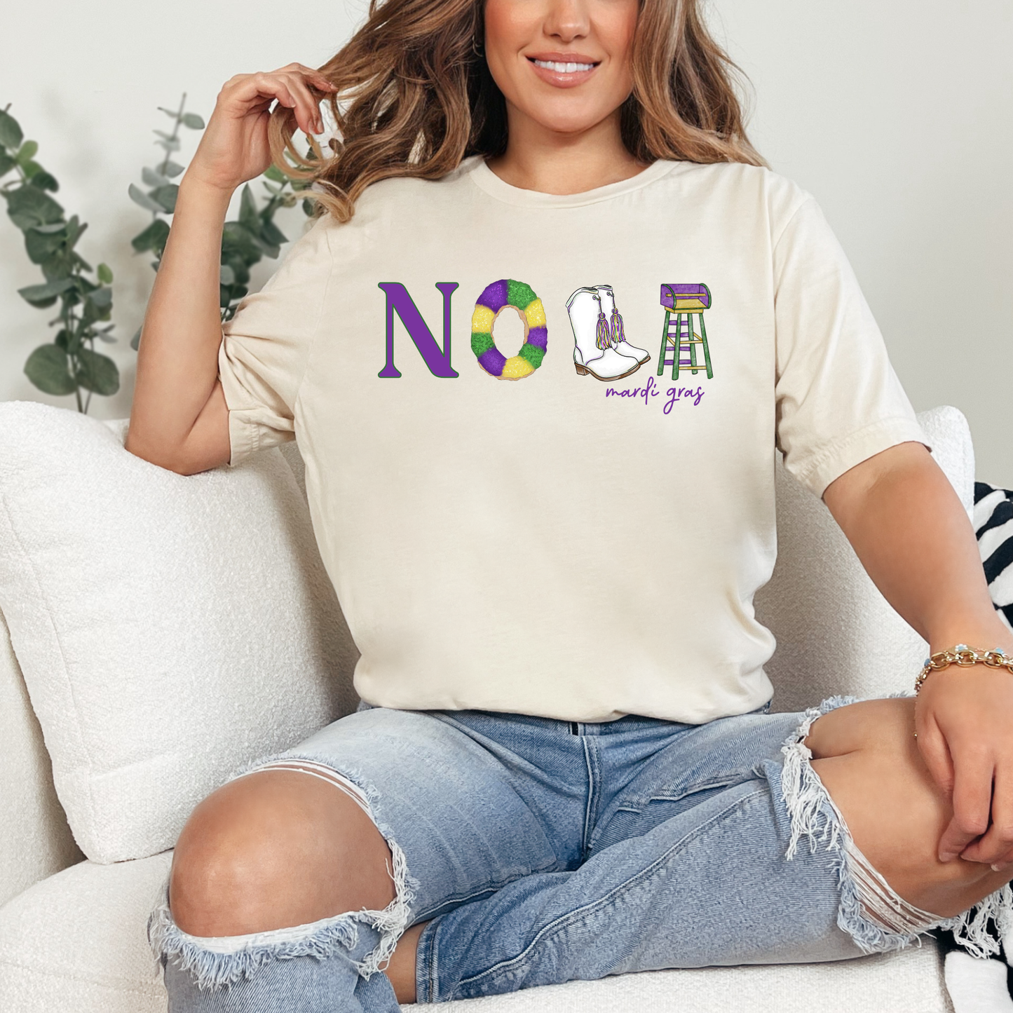 NOLA | Icons Mardi Gras| Comfort Color Short Sleeve Graphic Tees | Youth - Adults