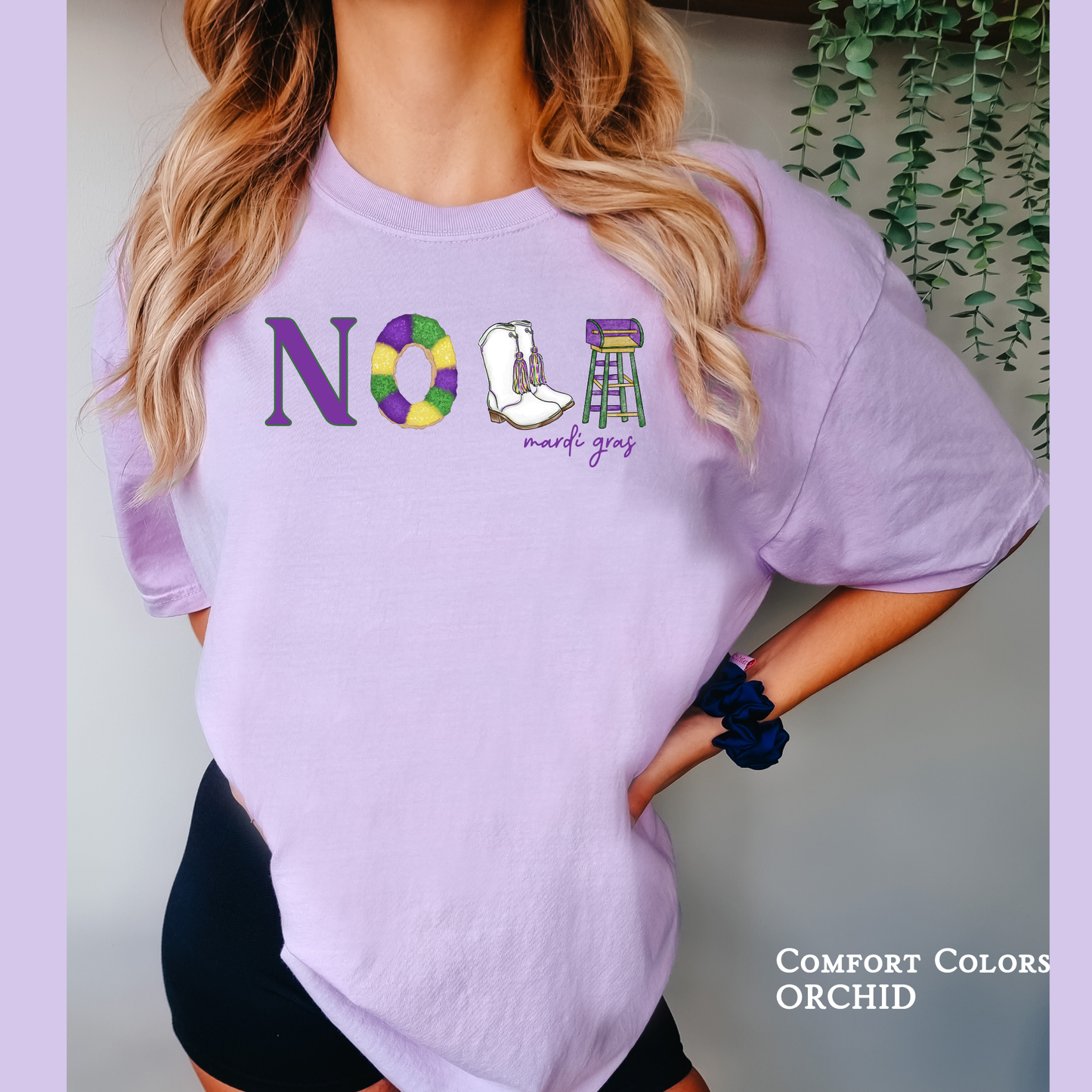 NOLA | Icons Mardi Gras| Comfort Color Short Sleeve Graphic Tees | Youth - Adults