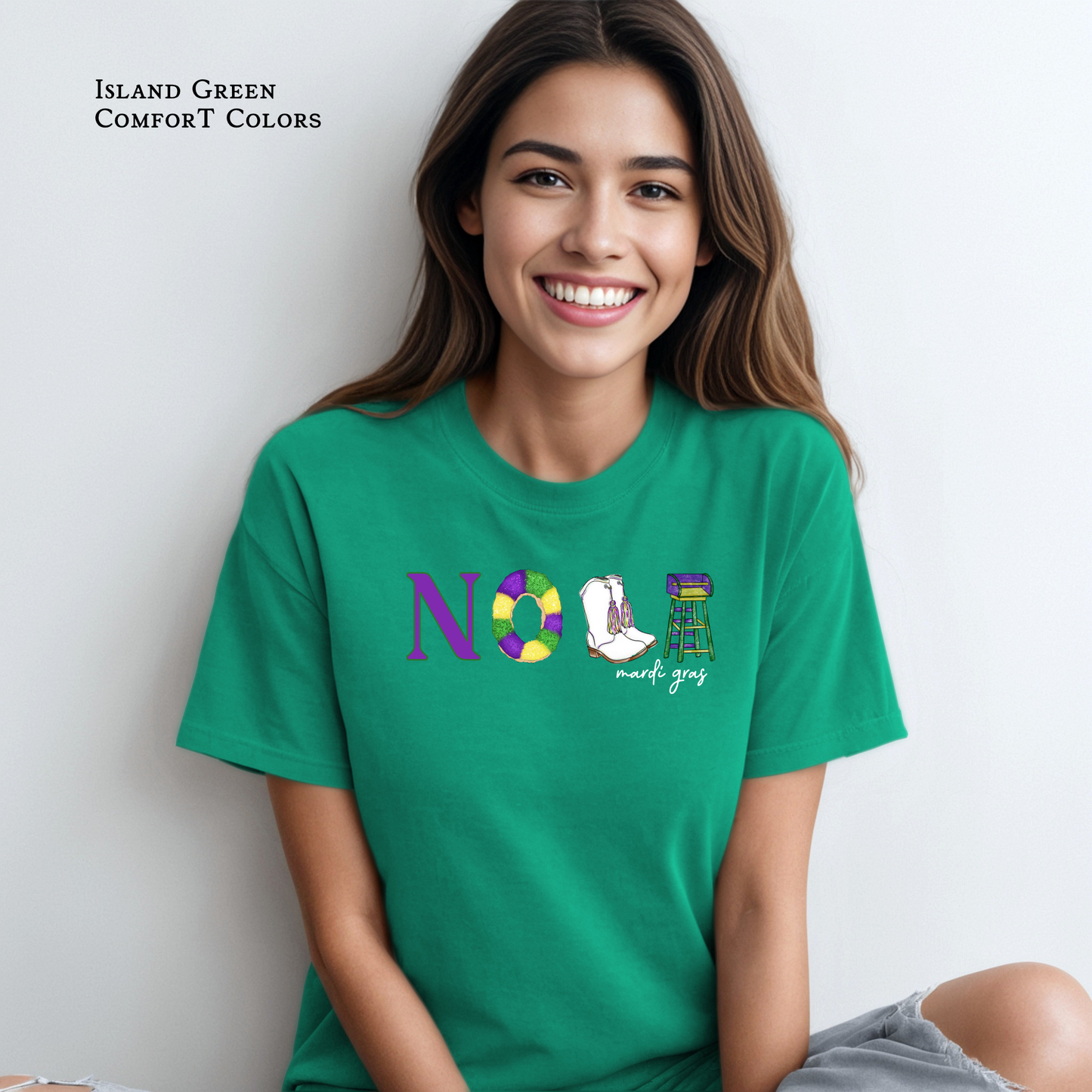 NOLA | Icons Mardi Gras| Comfort Color Short Sleeve Graphic Tees | Youth - Adults