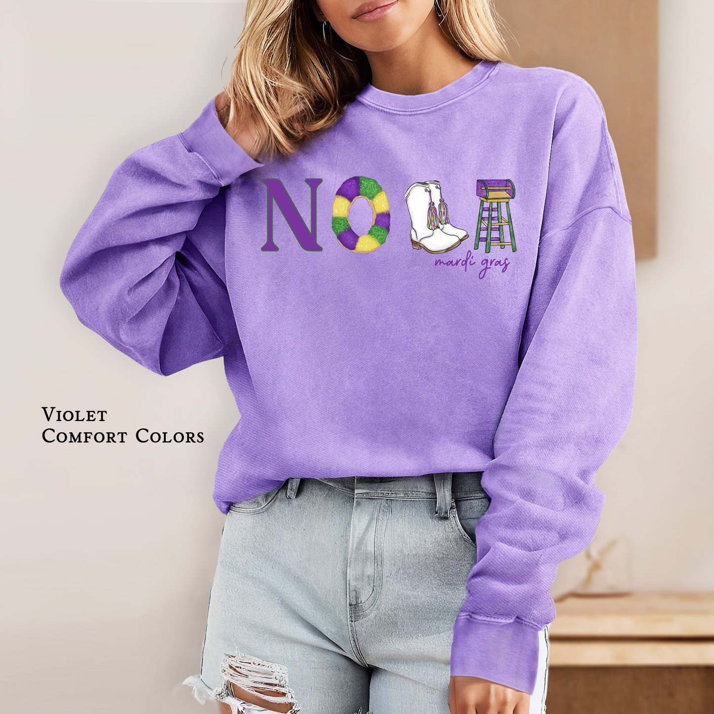 NOLA Icons | Icons Mardi Gras | Sweatshirt | Comfort Colors