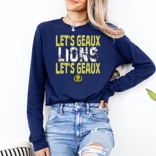 Let's Geaux, Lions Let's Geaux | Covington High | Lions | B&C Long Sleeve