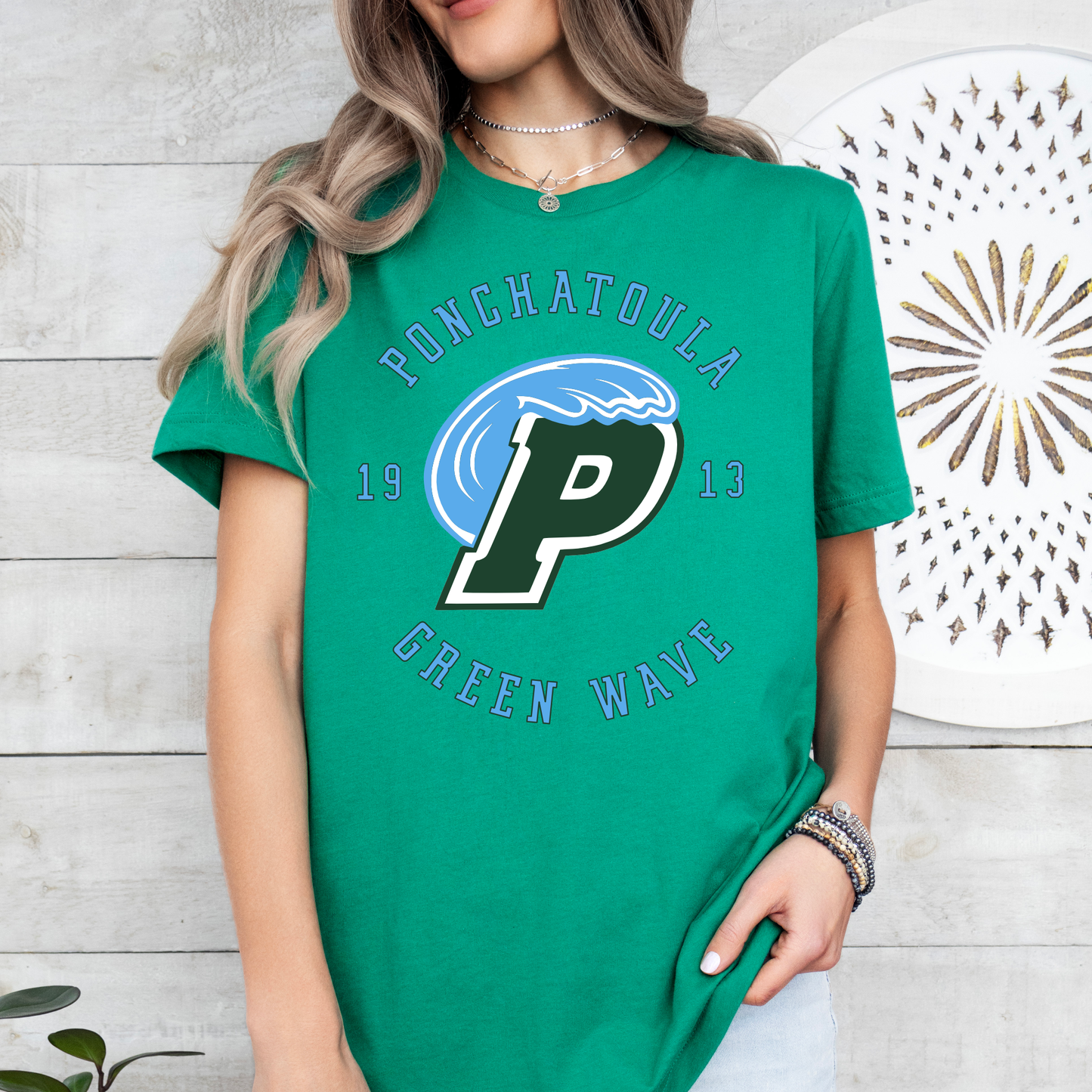 1913 | Ponchatoula High | Green Wave | Short Sleeve