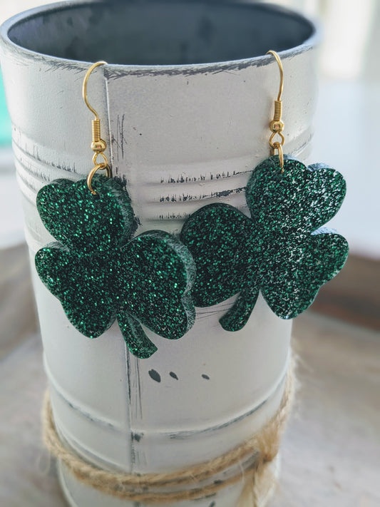 Shamrock Acrylic Dangle Earrings | St. Patrick's Day