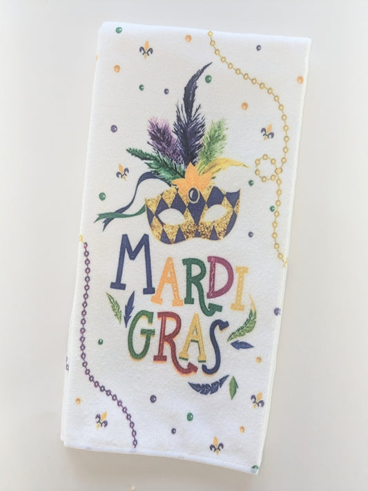 Mardi Gras Mask | Mardi Gras | Dishtowel | Hostess Gift