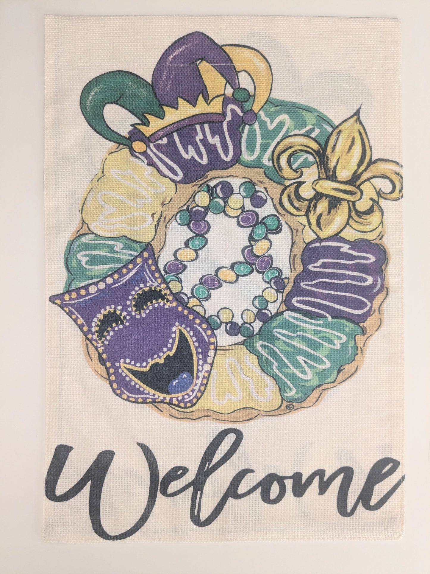 King Cake Garden Flag | Mardi Gras