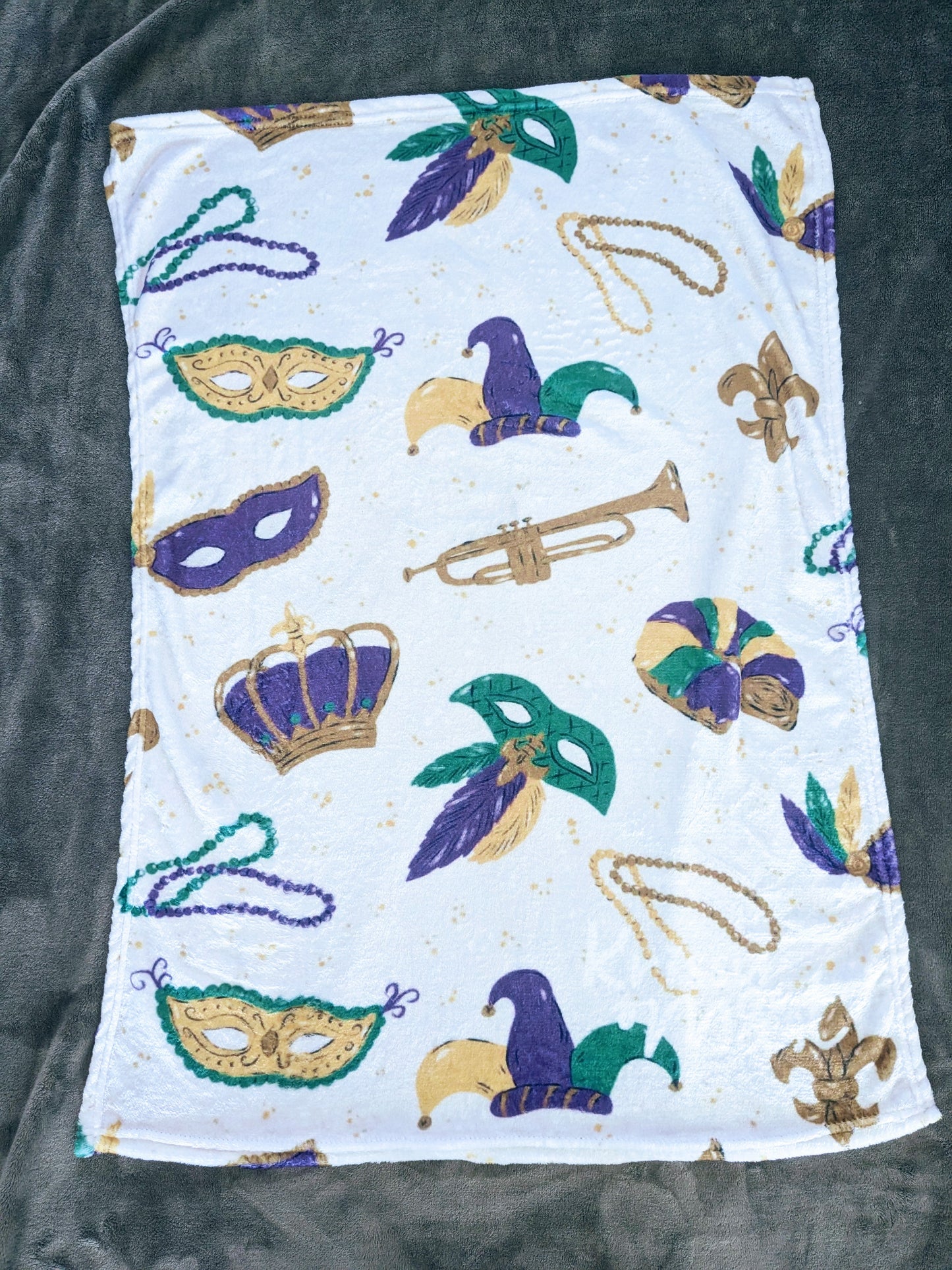 LOW QUANITY ALERT Mardi Gras Baby Fleece Blanket