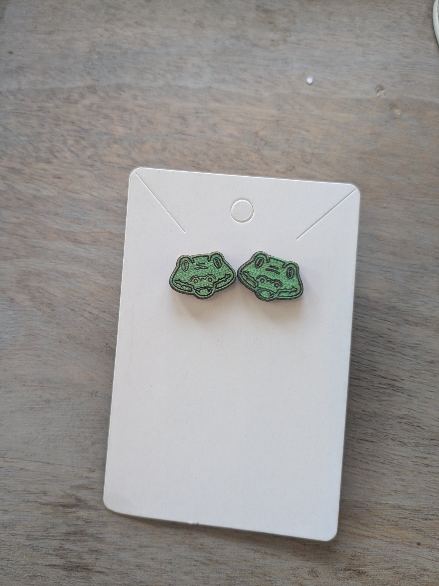 Alligator Studs | Wooden | Hand painted