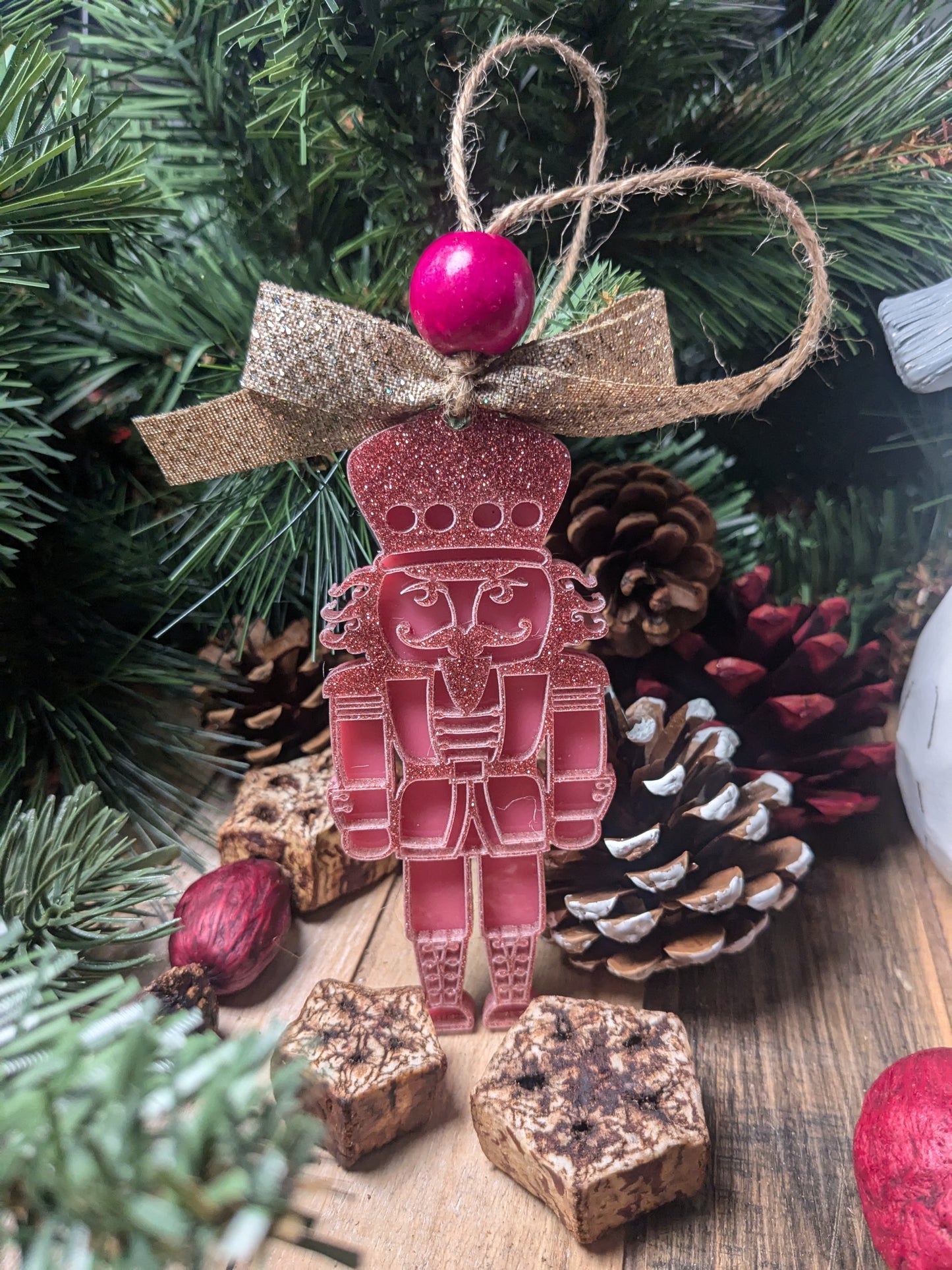 Glitter Pink Acrylic Nutcracker | Christmas Ornament | Christmas Gift | Ornament Exchange