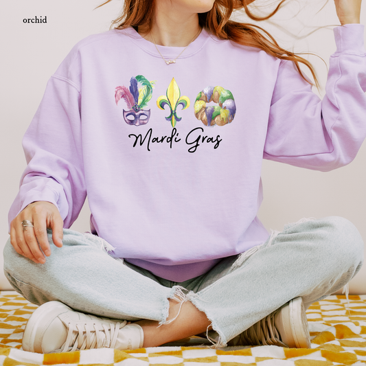 Peace Love King Cake | Mardi Gras | Comfort Color Sweatshirts