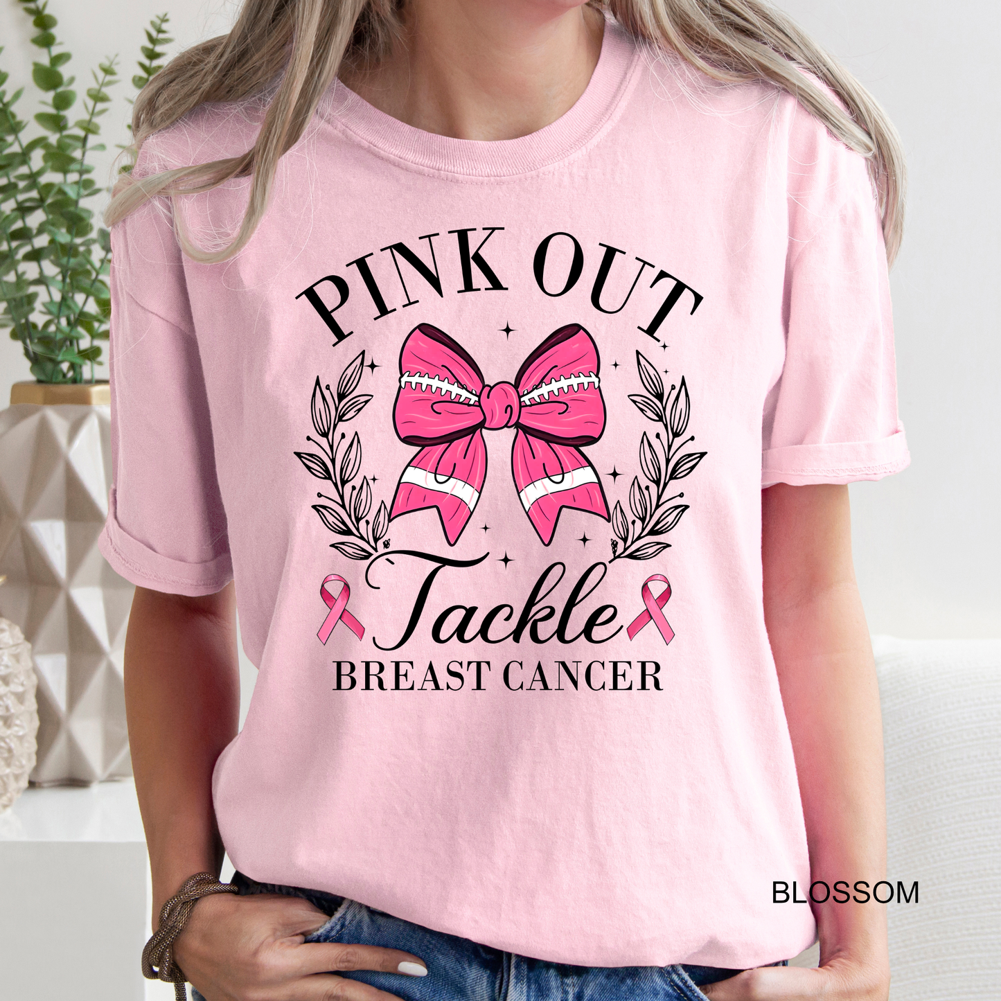 Pink Out, Tackle Breast Cancer | Pink Football Bow | Breast Cancer Awareness |Breast Cancer Survivor