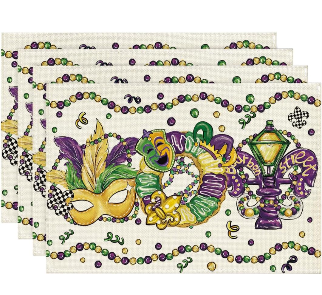 King Cake Placemats | Mardi Gras | Set of 4