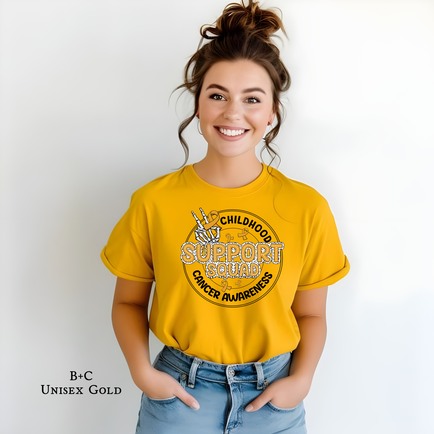 Support Squad | Childhood Cancer Awareness | Go Gold | Cancer Survivor | Crew Neck Adult Tee