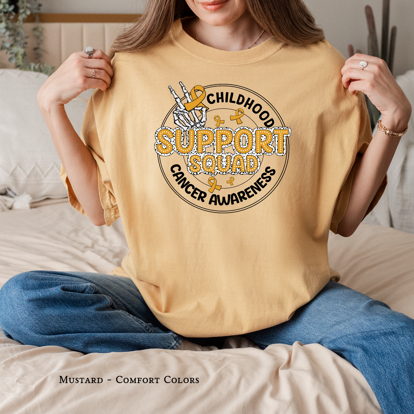 Support Squad | Childhood Cancer Awareness | Go Gold | Cancer Survivor | Crew Neck Adult Tee