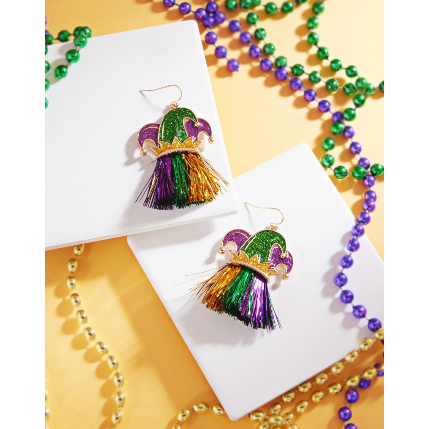 Tassel Earrings | Mardi Gras | Hypoallergenic | Hook Earrings