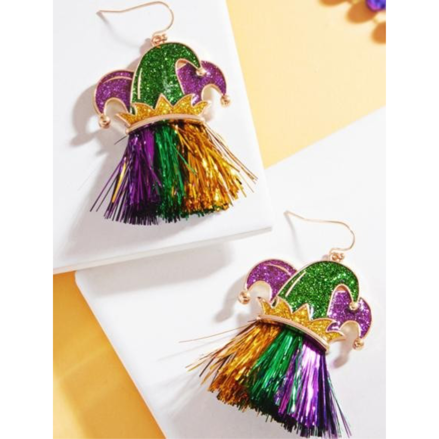 Tassel Earrings | Mardi Gras | Hypoallergenic | Hook Earrings