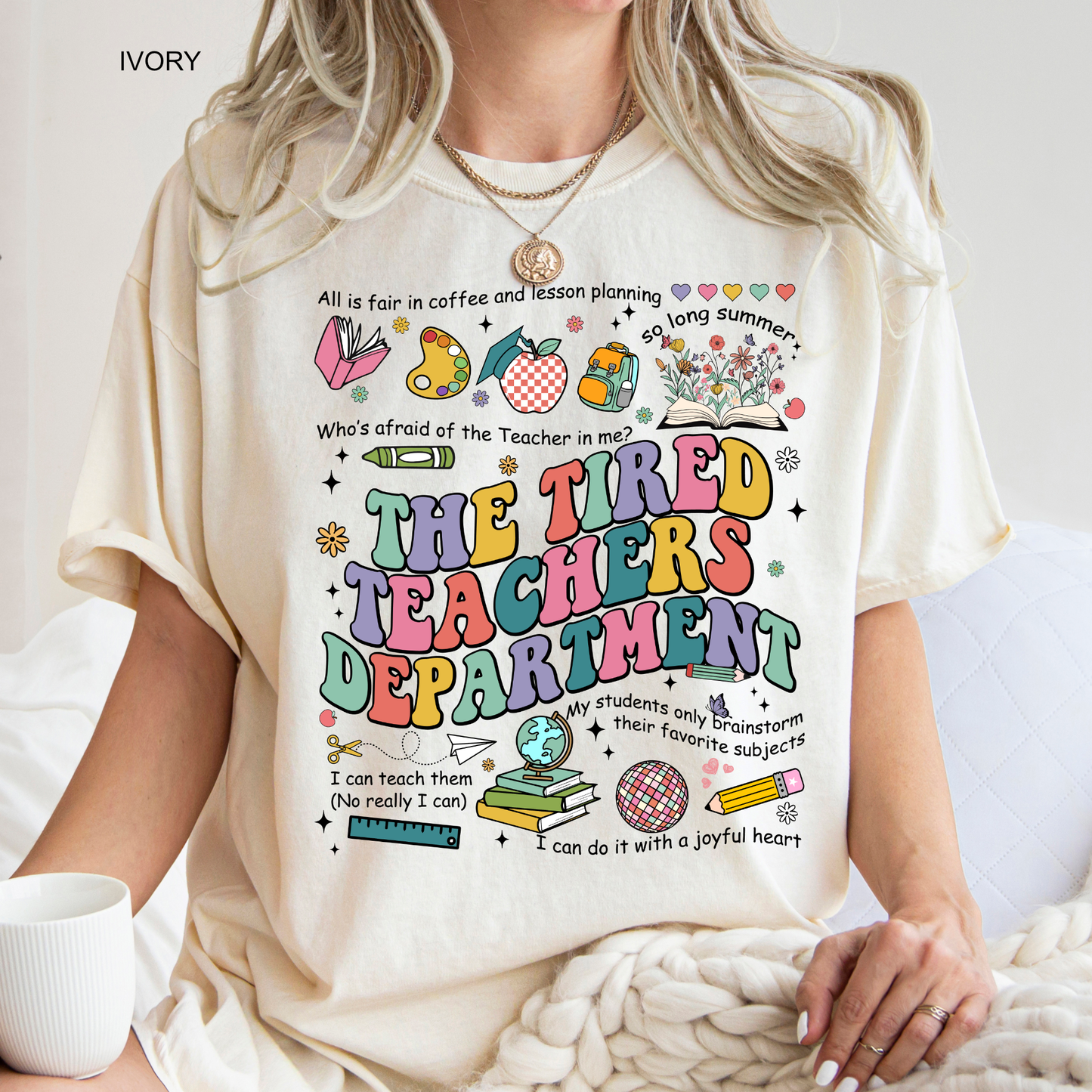 Lyric Tired Teacher Department | Teacher Tee